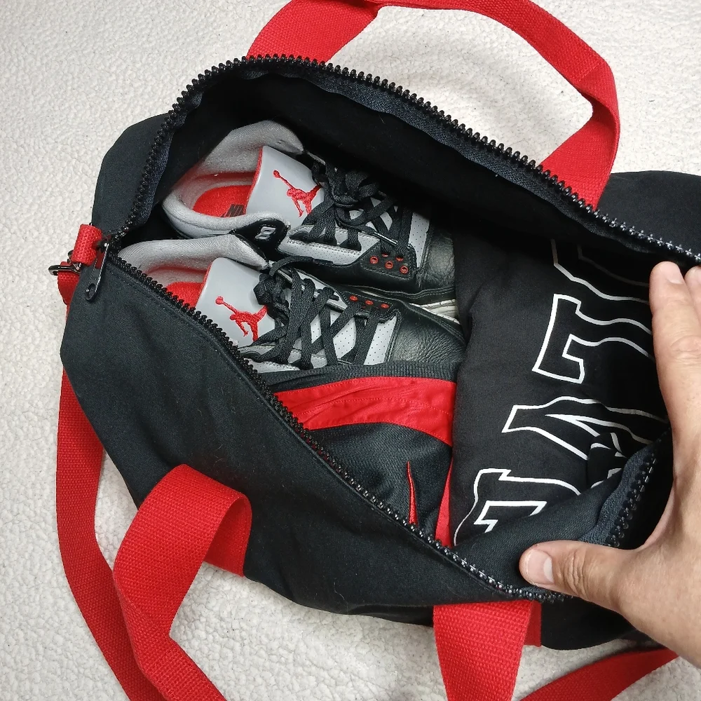Boogie Chin Black Red Duffel Gym Travel Bag